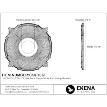 Stylish Ekena Millwork CMP16AT Ceiling Medallion for Any Home