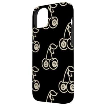 iPhone 14 Plus 8 Billiard Ball Cherry Pattern Cherry 8 Ball Cherry Black Case
