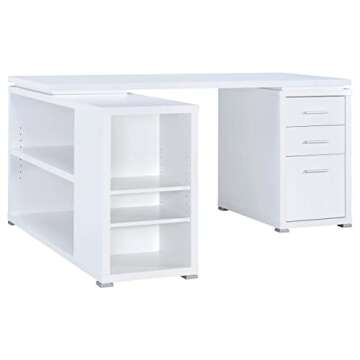 Coaster Yvette L-Shape Desk, White