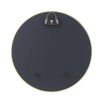 Umbra Hubba Round Wall Mirror with Metallic Frame, Modern Style for Bathroom, Entryway, Living Room and More, 34-Inch, Brass