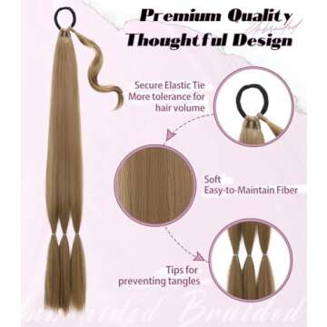 Stylish Long Braided Ponytail Extension - Easy Wear Hairpiece