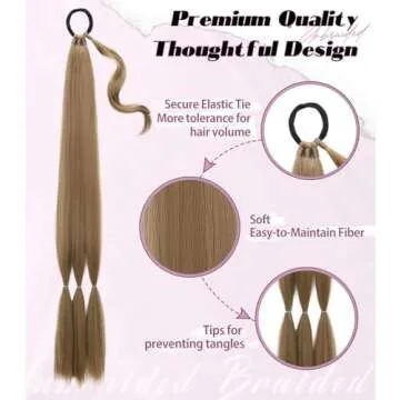Stylish Long Braided Ponytail Extension - Easy Wear Hairpiece