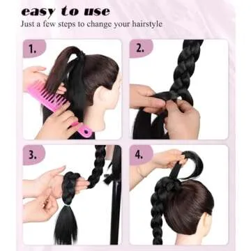 Stylish Long Braided Ponytail Extension - Easy Wear Hairpiece