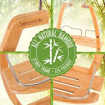 SereneLife Bamboo Shower Caddy - Eco-Friendly 2 Tier Organizer