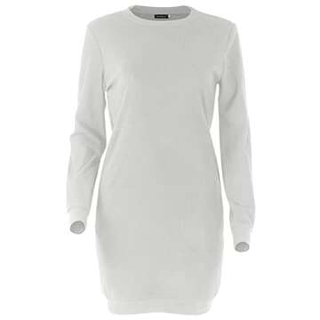 Xuan2Xuan3 Women's Long Sleeve Fleece Mini Sweatshirt Dress