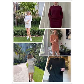 Xuan2Xuan3 Women's Long Sleeve Fleece Mini Sweatshirt Dress