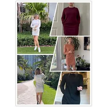 Xuan2Xuan3 Women's Long Sleeve Fleece Mini Sweatshirt Dress