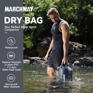 MARCHWAY Floating Waterproof Dry Bag Backpack 5L/10L/20L/30L/40L, Roll Top Sack Keeps Gear Dry for K...