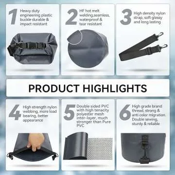 MARCHWAY Floating Waterproof Dry Bag Backpack 5L/10L/20L/30L/40L, Roll Top Sack Keeps Gear Dry for Kayaking, Rafting, Boating, Swimming, Camping, Hiking, Beach, Fishing (Grey, 40L)