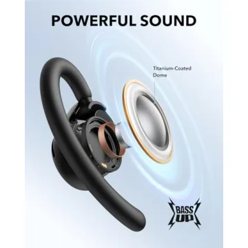 Soundcore V20i by Anker Open-Ear Headphones, Adjustable Ear Hooks, Ultra-Comfort, Snug Fit, Powerful Sound, Clear Calls, IP55, LED Lights, 36H Playtime, Bluetooth 5.4 Earbuds, Multipoint Connection