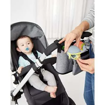 Skip Hop Grab & Go Silicone Pacifier Holder - Grey
