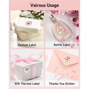 Phomemo 2” Color Circle Thermal Labels, Self-Adhesive Round Direct Sticker Labels, Circular Thermal Printer Label for Logo Design, Name Tag, Thanks Card, Address, QR Code, 750 Labels/Roll, Gradient