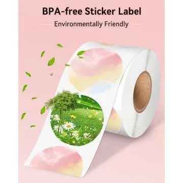 Phomemo 2” Color Circle Thermal Labels, Self-Adhesive Round Direct Sticker Labels, Circular Thermal Printer Label for Logo Design, Name Tag, Thanks Card, Address, QR Code, 750 Labels/Roll, Gradient