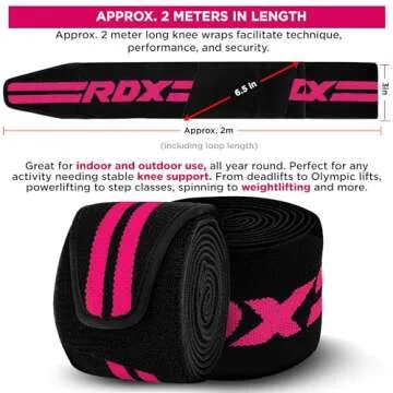 RDX Knee Wraps for Weightlifting, 78" Elasticated Support