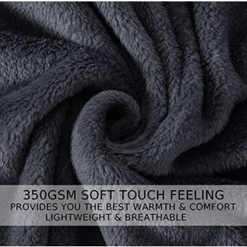 Soft Queen Size Blanket for All Season Warm Fuzzy Microplush Lightweight Thermal Fleece Summer Autumn Fall Winter Spring Blankets for Queen Full Bed Couch Sofa,90x90 Inches,Dark Gray