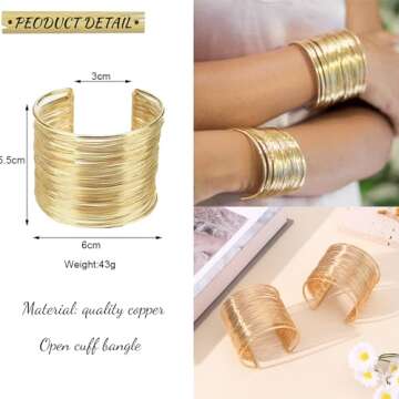 Stylish MOZAKA Cuff Bangle Bracelet Set for Women