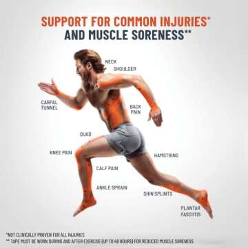 KT Tape, Original Cotton, Elastic Kinesiology Athletic Tape, 20 Count, 10” Precut Strips, Beige