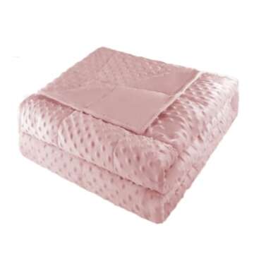 ALANSMA Reversible Weighted Blanket for All Season, Luxury Velvet, Warm and Cool, Adult Kids 5Lb Weighted Blanket, Enjoy Sleeping Anywhere(Pink,36"x48" 5lbs)