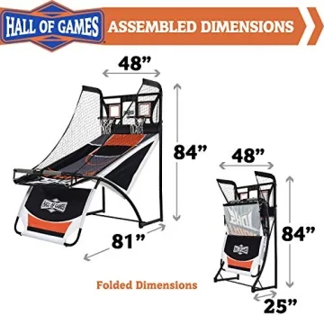 Hall of Games EZ Fold Arcade Basketball Game for Home Fun