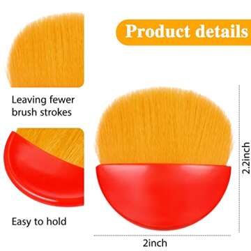 Boao 8 Pieces Flat Brush Applicator Artist Drawing Brush for Christmas DIY Craft Gesso, Oil Paint, Acrylic Painting, Watercolor, Furniture Cleaner(Red and Gold)