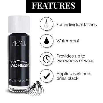 Ardell LashTite Lash Adhesive Dark for Individual Lashes, Long-Lasting Hold, Lash Glue for Weeks, 0.125 Oz, 2 Pack