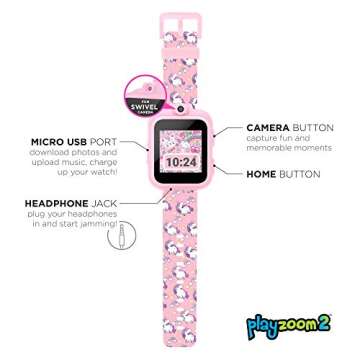 PlayZoom 2 Kids Smartwatch & Headphones - Video Camera Selfies STEM Learning Educational Fun Games, MP3 Music Player Audio Books Touch Screen Sports Digital Watch Gift for Kids Toddlers Boys Girls