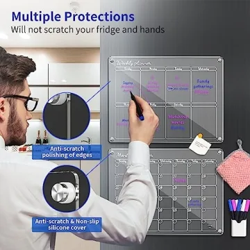 Aogwat Magnetic Acrylic Calendar for Kitchen Organization