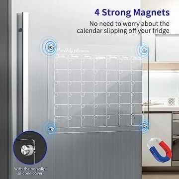 Aogwat Magnetic Acrylic Calendar for Kitchen Organization
