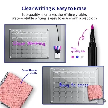 Aogwat Magnetic Acrylic Calendar for Kitchen Organization