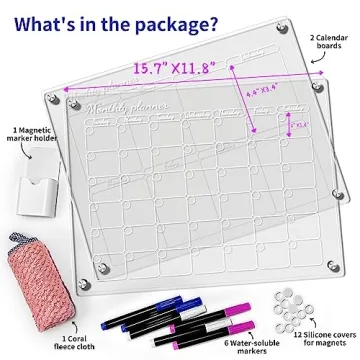 Aogwat Magnetic Acrylic Calendar for Kitchen Organization