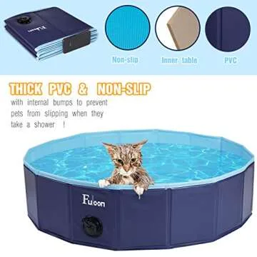 Fuloon Portable PVC Pet Swimming Pool for Dogs & Kids