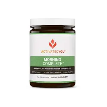 ACTIVATEDYOU Morning Complete Daily Wellness Drink (Apple Cinnamon) Nighttime Complete (Raspberry Lemonade) with Prebiotics, Probiotics, and Green Superfoods, 30 Servings