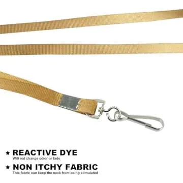 Gold Lanyards Bulk 50 packs Lanyards for ID Badges,Lanyards with Swivel Hook Clips for Name Tag Lanyard ID Holder