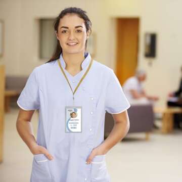 Gold Lanyards Bulk 50 packs Lanyards for ID Badges,Lanyards with Swivel Hook Clips for Name Tag Lanyard ID Holder