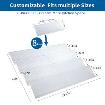 VANGAY Spice Drawer Organizer, 4 Tier- 8Pack Clear Acrylic Drawer Spice Rack, Spice Organization for...