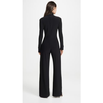 Norma Kamali Long Sleeve Turtleneck Jumpsuit, Black
