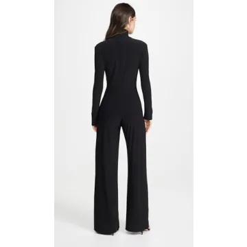 Norma Kamali Long Sleeve Turtleneck Jumpsuit, Black