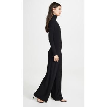 Norma Kamali Long Sleeve Turtleneck Jumpsuit, Black