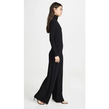 Norma Kamali Long Sleeve Turtleneck Jumpsuit, Black