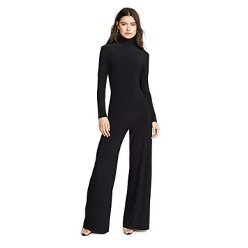 Norma Kamali Long Sleeve Turtleneck Jumpsuit, Black