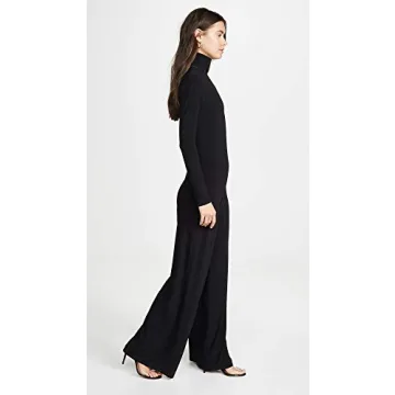 Norma Kamali Long Sleeve Turtleneck Jumpsuit, Black
