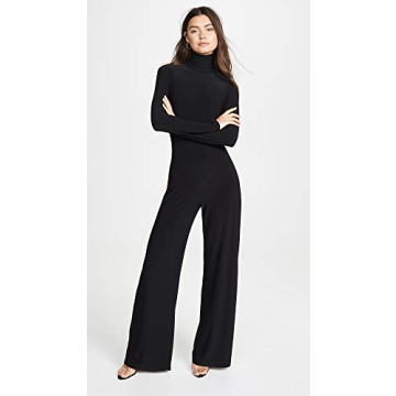 Norma Kamali Long Sleeve Turtleneck Jumpsuit, Black