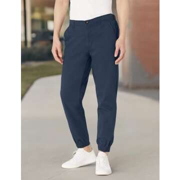Amazon Essentials Men's Pants, Chinos, Straight-Fit Jogger, Navy, Large
