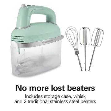 Hamilton Beach Retro Hand Mixer Powerful Quiet DC Motor