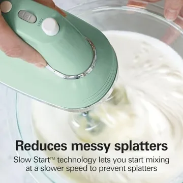 Hamilton Beach Retro Hand Mixer Powerful Quiet DC Motor