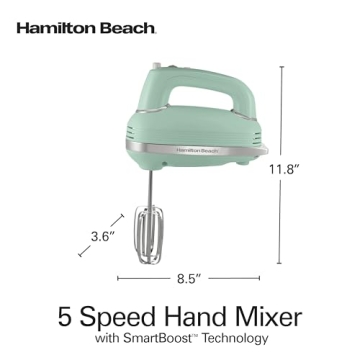 Hamilton Beach Retro Hand Mixer Powerful Quiet DC Motor