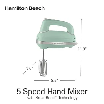 Hamilton Beach Retro Hand Mixer Powerful Quiet DC Motor