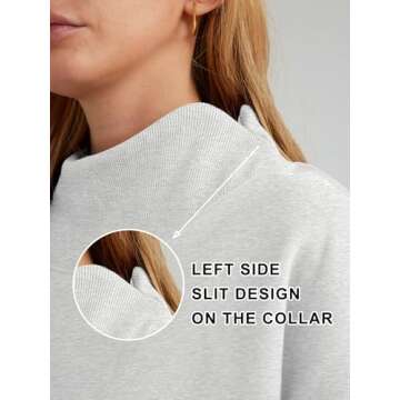 Trendy Queen Womens Oversized Sweatshirts Turtleneck Pullover Long Sleeve Hoodies Tops Fall Fashion ...