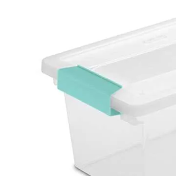 Sterilite 19628604 Medium Clip Clear Storage Box With Latched Lid - 11"L x 6-5/8"W x 5-3/8"H