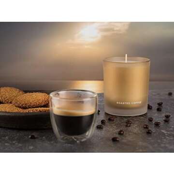Venta Scented Soy Candle - Roasted Coffee Natural Say Wax in a 8Oz Glass for Aromatherapy Stress Rel...